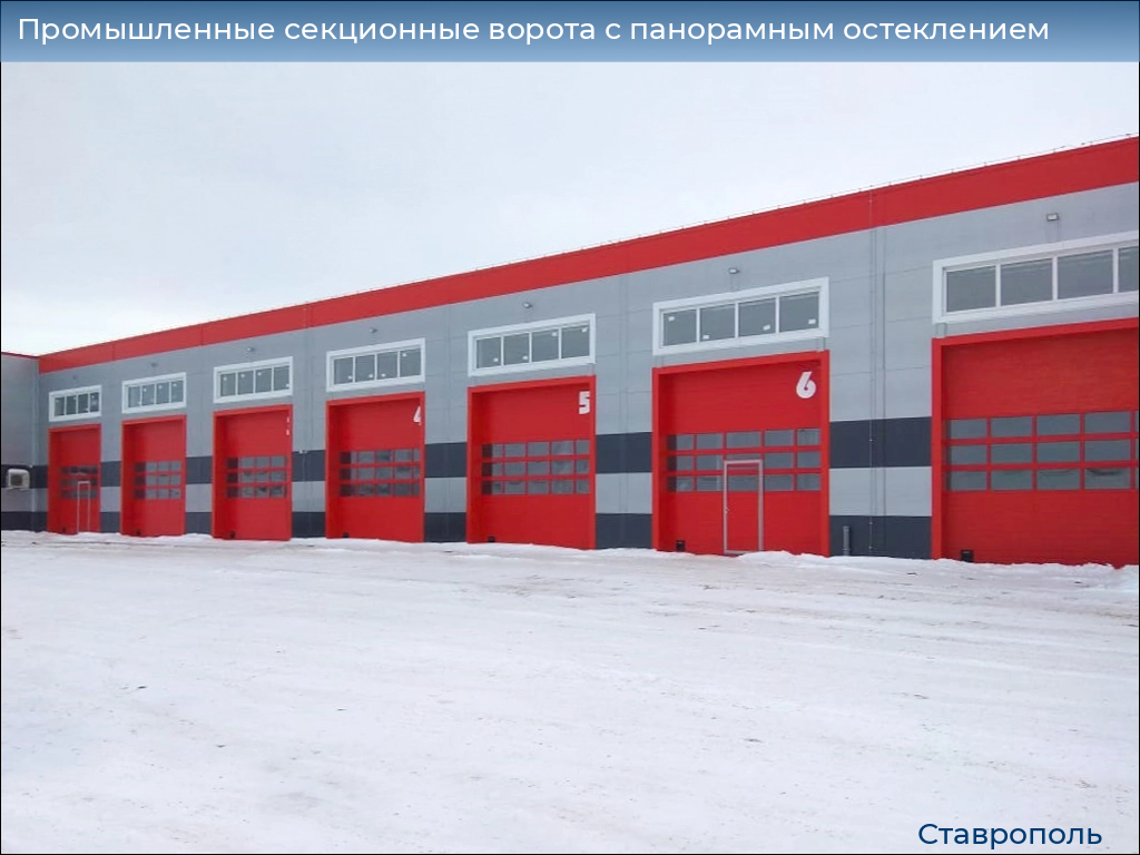 Промышленные секционные ворота с панорамным остеклением, 