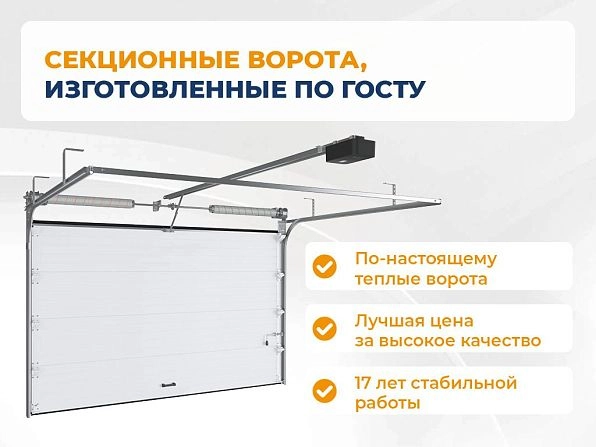 Секционные ворота 3100х2350 мм белые DoorHan RSD02, stavropol.doorhan.ru
